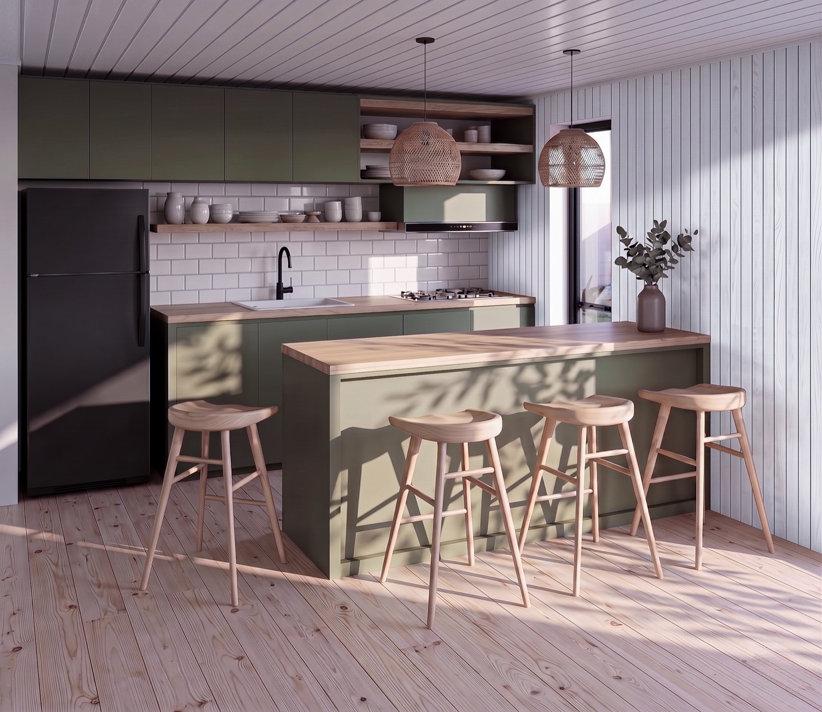 Cocina integrada del modelo 45 m²