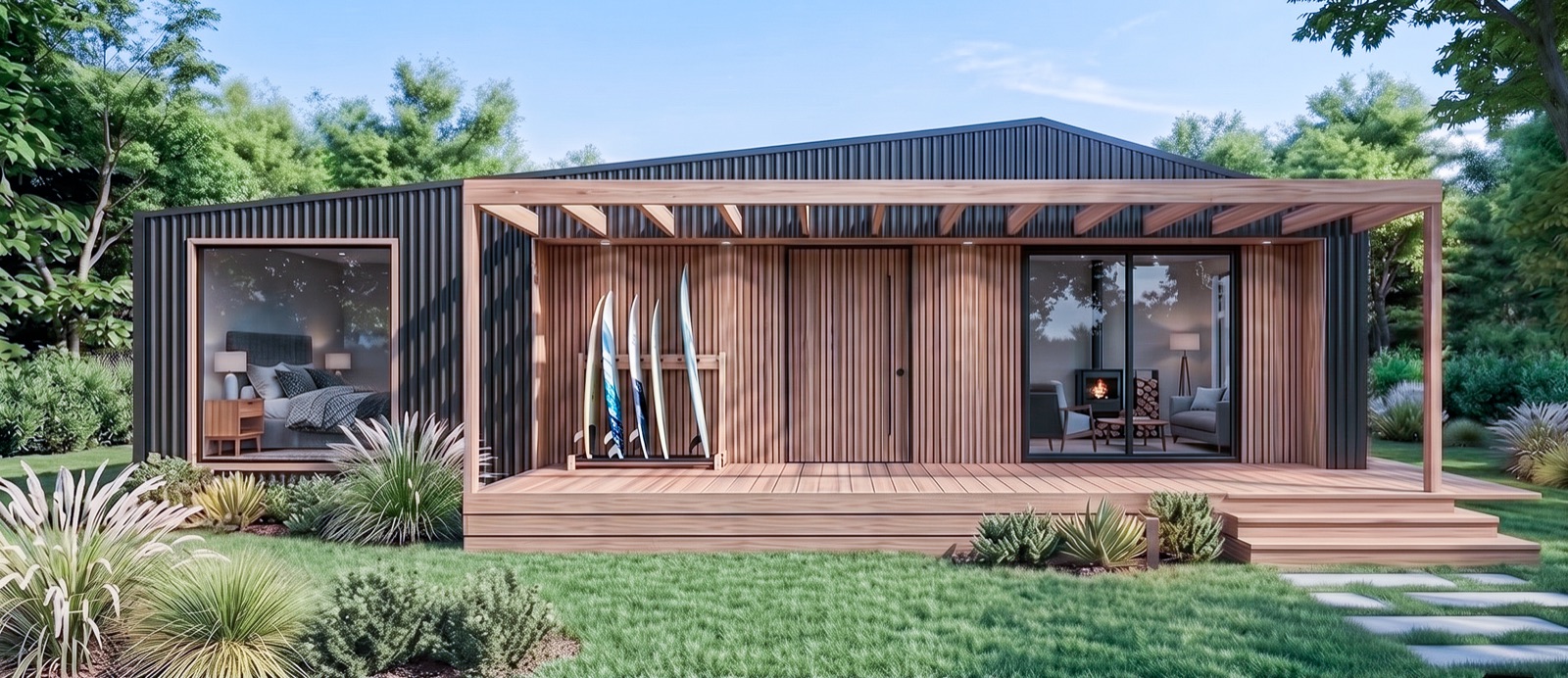 Exterior del modelo de 45 m²